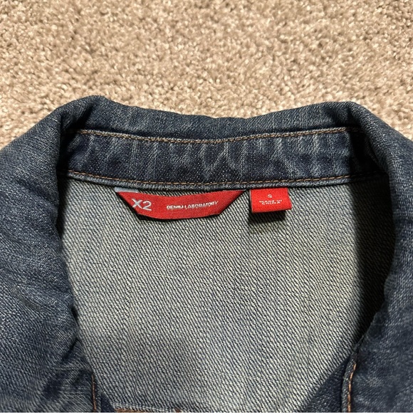 Crop denim jean jacket // Denim Factory women size S - Picture 3 of 9